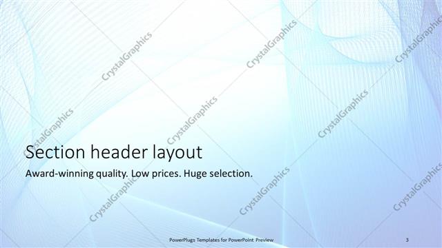 Section Header presentation slide layout
