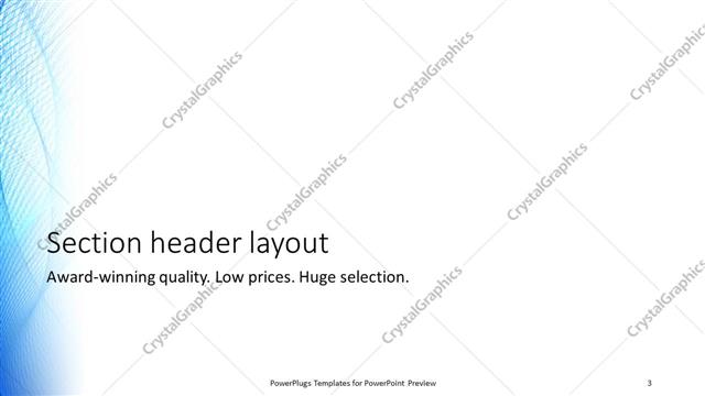 Section Header presentation slide layout