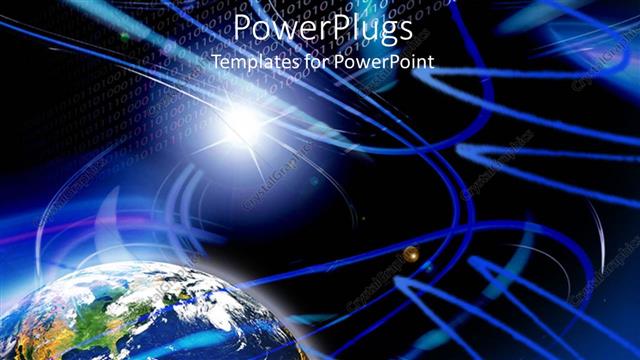  Presentation with abstract blue globe - Abstract of blue earth globe on a black and blue background