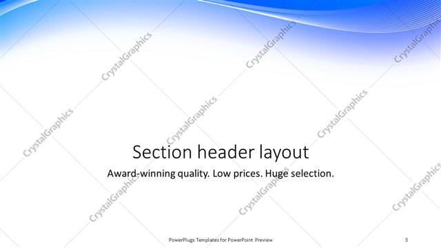 Section Header presentation slide layout
