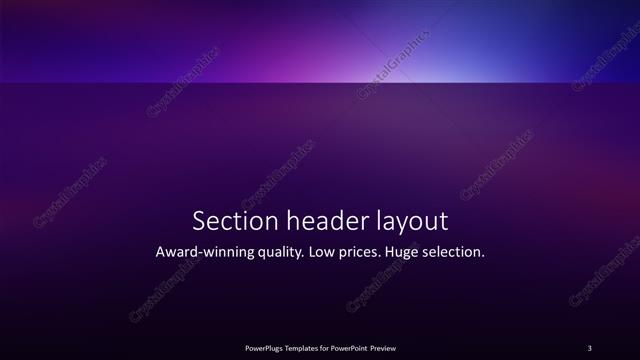 Section Header presentation slide layout