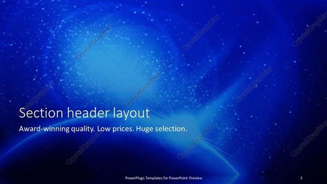 Section Header presentation slide layout