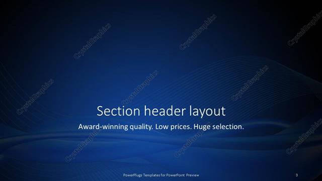 Section Header presentation slide layout