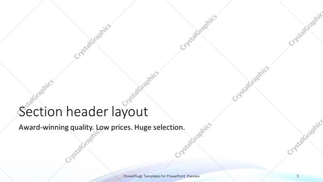 Section Header presentation slide layout