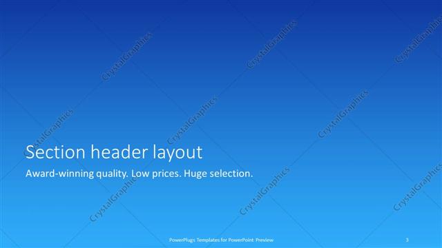 Section Header presentation slide layout