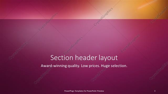 Section Header presentation slide layout