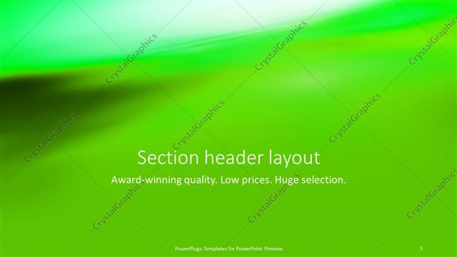 Section Header presentation slide layout