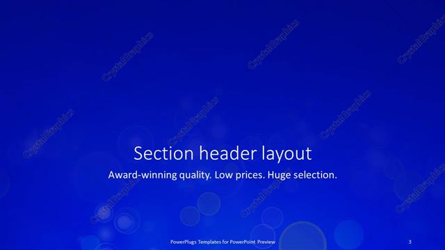 Section Header presentation slide layout