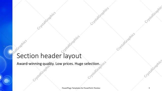 Section Header presentation slide layout