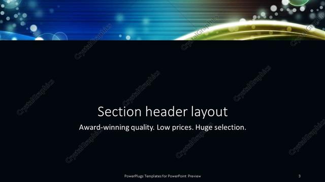 Section Header presentation slide layout
