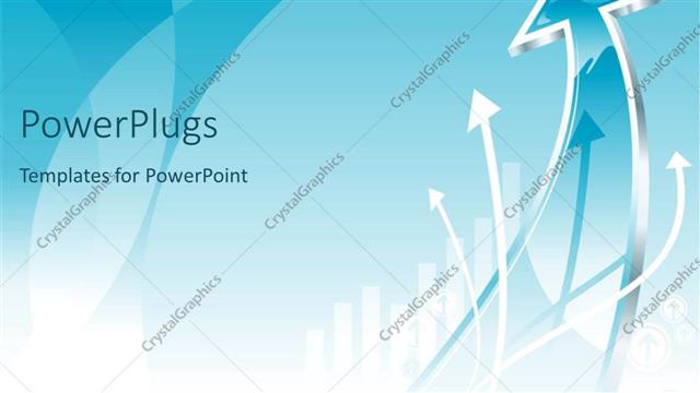  Presentation with growth chart - Abstract chart of a presentation with blue upward arrow