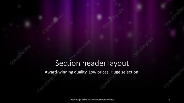 Section Header presentation slide layout