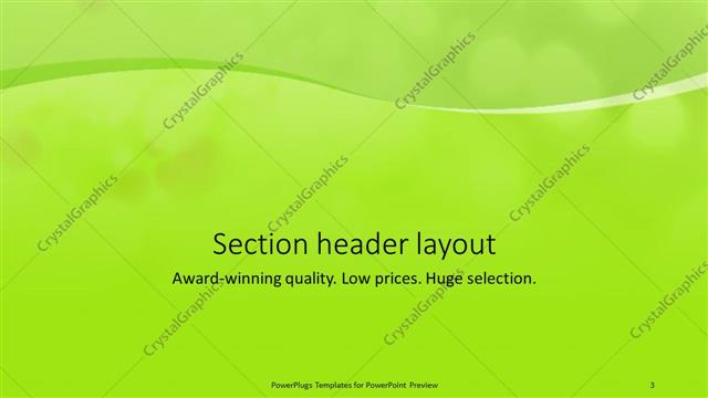 Section Header presentation slide layout