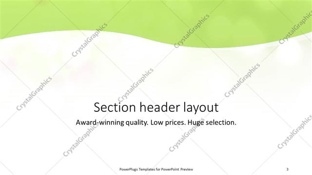Section Header presentation slide layout
