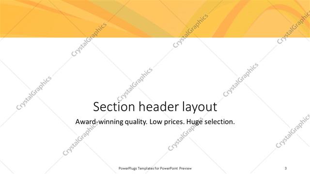 Section Header presentation slide layout