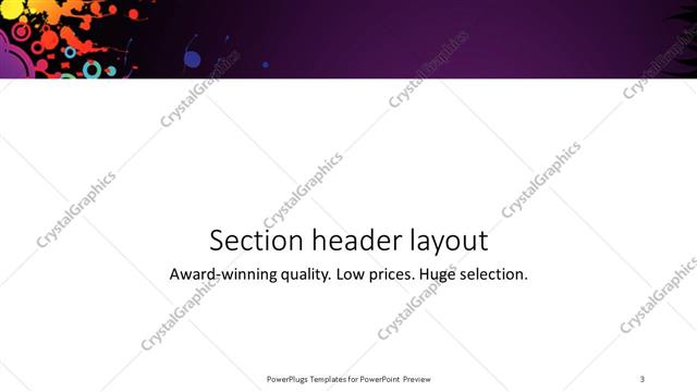 Section Header presentation slide layout