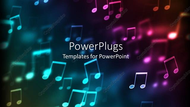  Presentation with abstract music - Abstract colorful shapes of musical notes in a glowing background