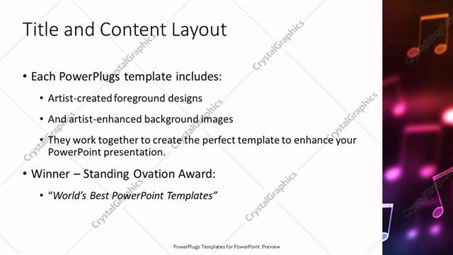 Title and Content presentation slide layout