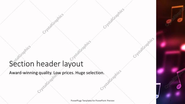 Section Header presentation slide layout