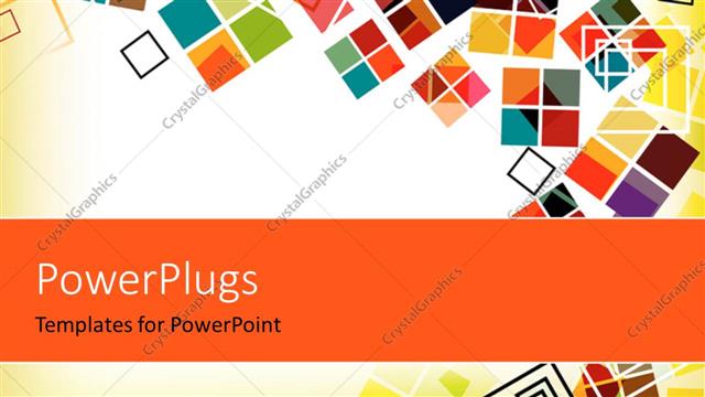  Presentation with blocks - Abstract colorful shapes over yellow and white