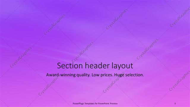 Section Header presentation slide layout