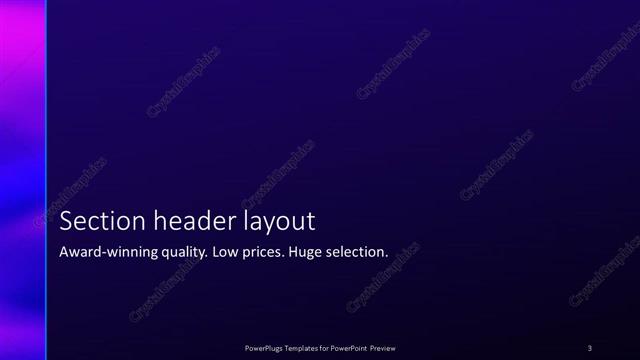 Section Header presentation slide layout