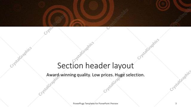 Section Header presentation slide layout
