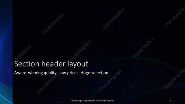 Section Header presentation slide layout