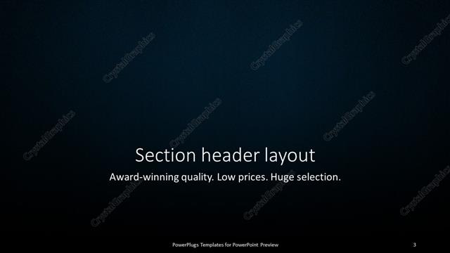 Section Header presentation slide layout