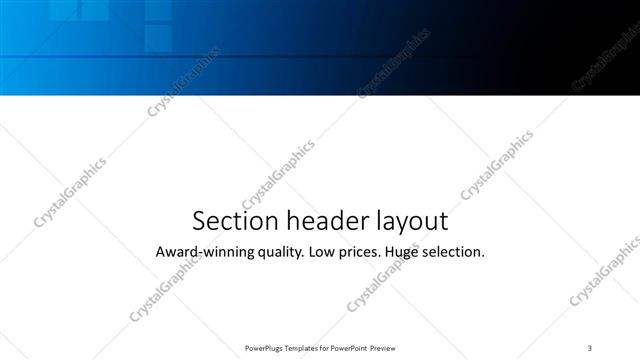 Section Header presentation slide layout