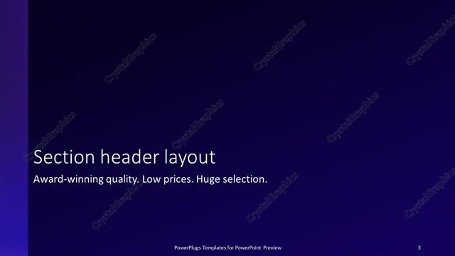 Section Header presentation slide layout