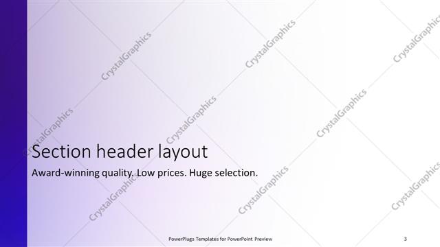 Section Header presentation slide layout