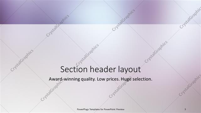 Section Header presentation slide layout