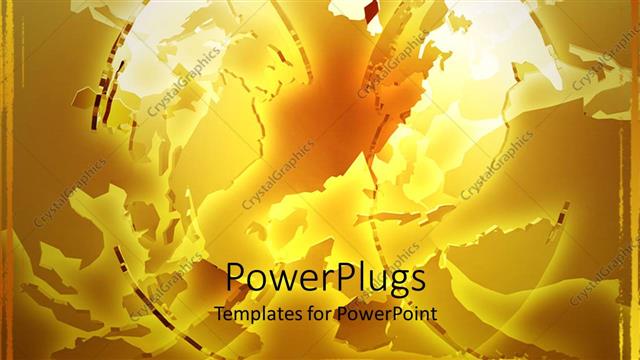  Presentation with abstract gold - Abstract deconstructed globe on gold background