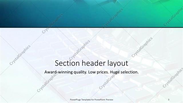Section Header presentation slide layout