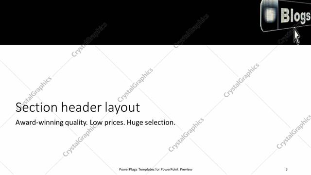 Section Header presentation slide layout