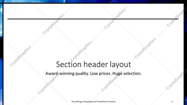 Section Header presentation slide layout
