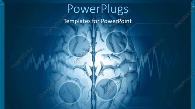  Presentation with blue brain - Abstract depiction of a brain on a blue background