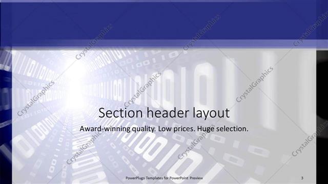 Section Header presentation slide layout
