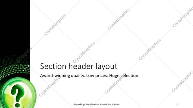 Section Header presentation slide layout