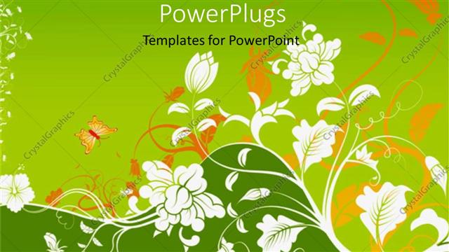 Presentation with floral abstract - Abstract depiction of colorful floral design on a green background