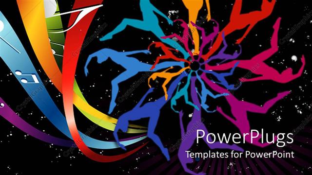  Presentation with dancing - Abstract depiction of colorful painting of people dancing in space