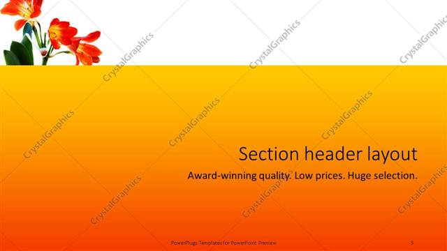 Section Header presentation slide layout
