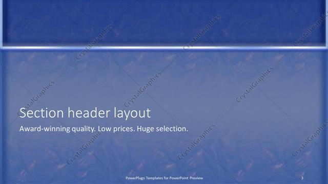 Section Header presentation slide layout