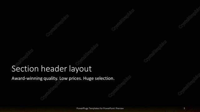 Section Header presentation slide layout