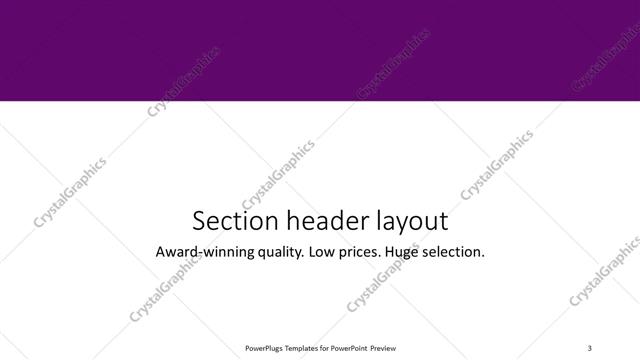 Section Header presentation slide layout