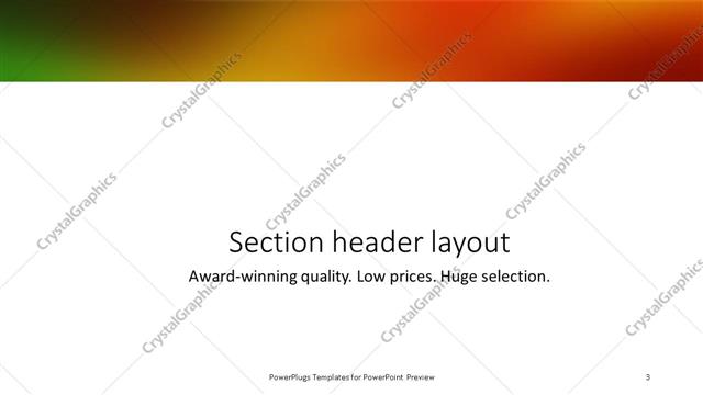 Section Header presentation slide layout