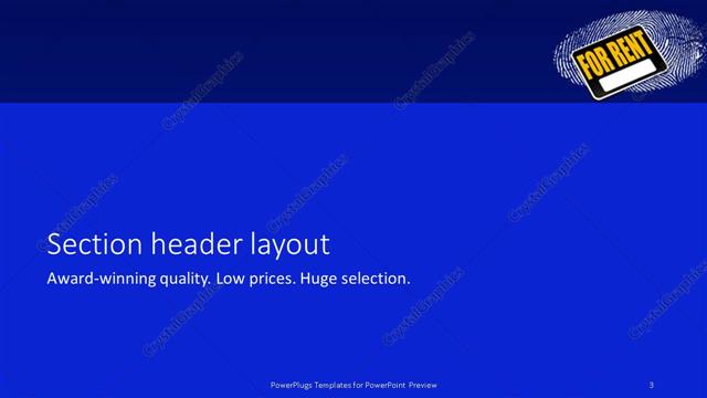 Section Header presentation slide layout