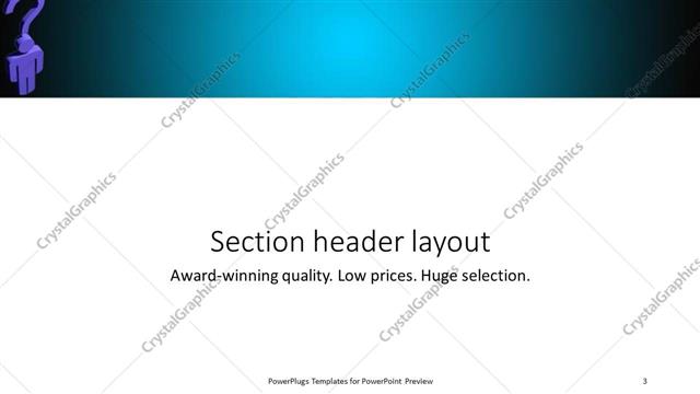 Section Header presentation slide layout