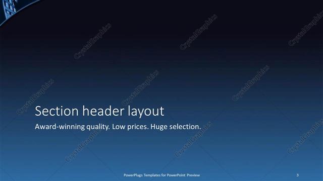 Section Header presentation slide layout